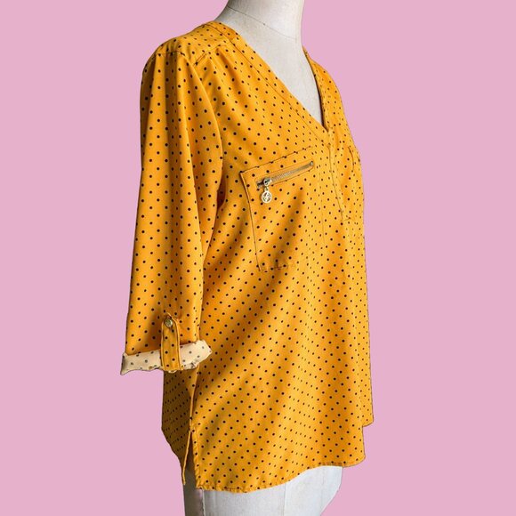 Adrienne Vittadini Polkadot 3/4 Sleeve Blouse - Picture 6 of 6